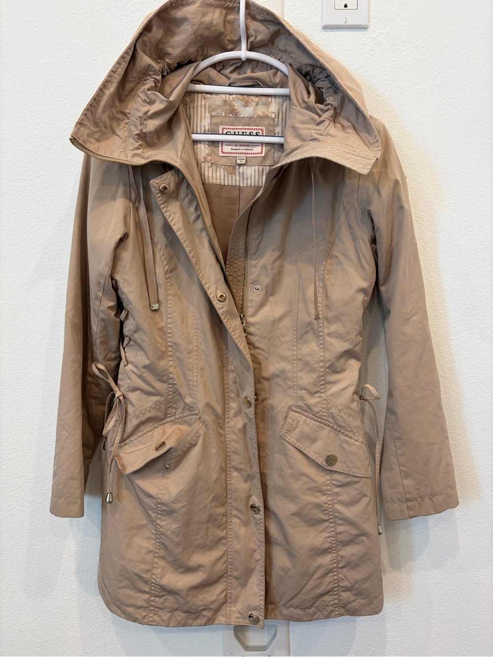 Guess Beige Hooded Utility Jacket